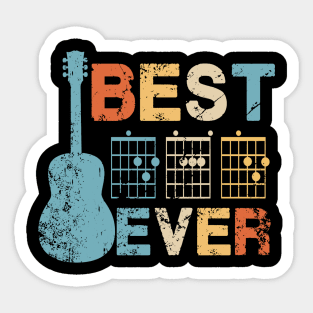 Best Dad Ever Guitar Chords Musician Funny Fathers Day Sticker